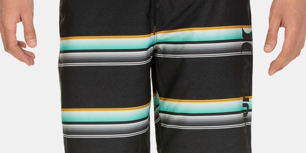 Hurley Men's Striped Board Shorts Charcoal Size 30 REG