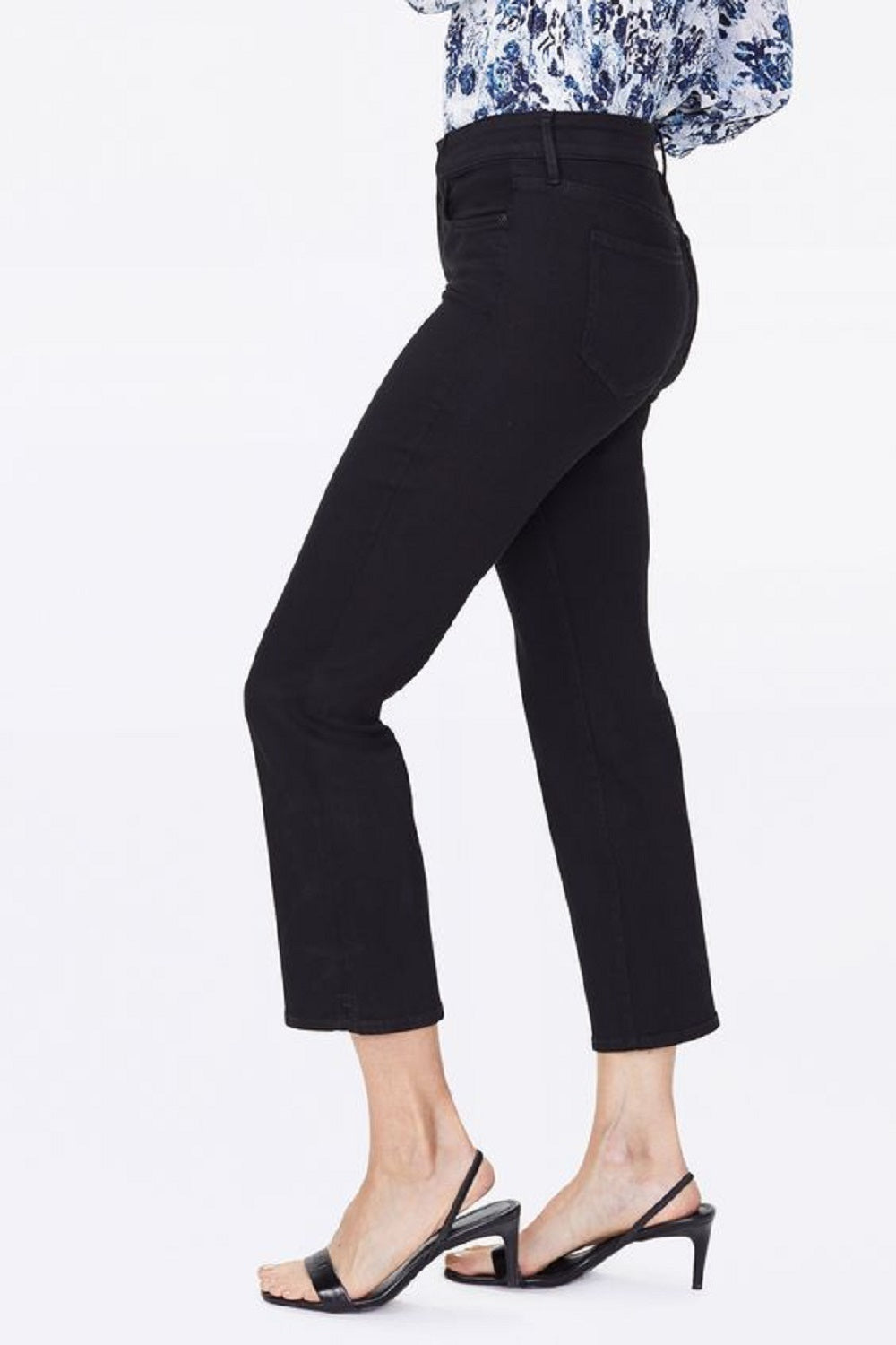 NYDJ Women's Marilyn Ankle Straight Leg Jeans Black Size 12