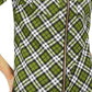 Michael Kors Women's Zippered Plaid Long Sleeve Collared Top Green Size Medium
