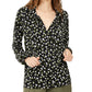 Michael Kors Women's Floral Tie Front Top Green Size X-Large