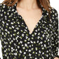 Michael Kors Women's Floral Tie Front Top Green Size X-Large