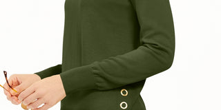 Michael Kors Women's Snap-Hem Sweater Green Size Small