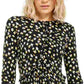 Michael Kors Women's Yellow Ruffled Floral Long Sleeve Yellow Size X-Large