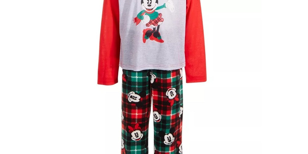 AME Little & Big Girl's 2 Pc. Minnie Mouse Plaid Pajama Set Assorted Size 4