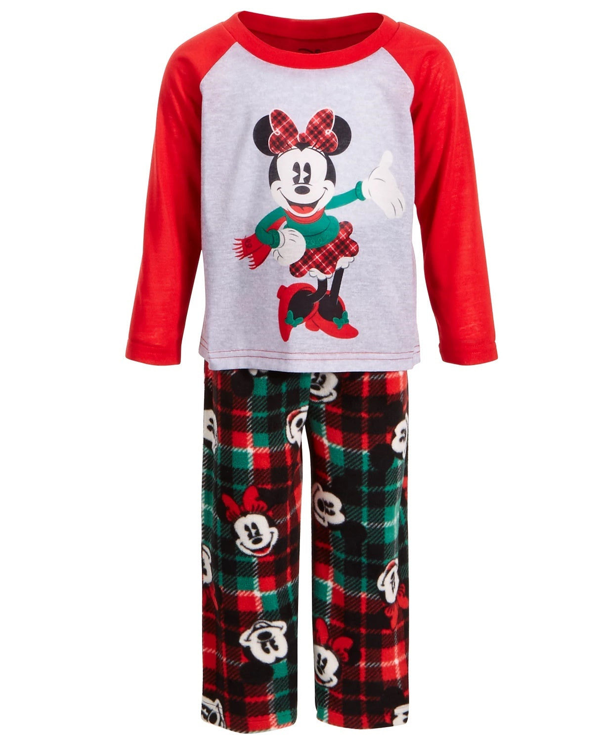 AME Toddler Girl's 2 Pc. Minnie Mouse Plaid Pajama Set Assorted Size 2T