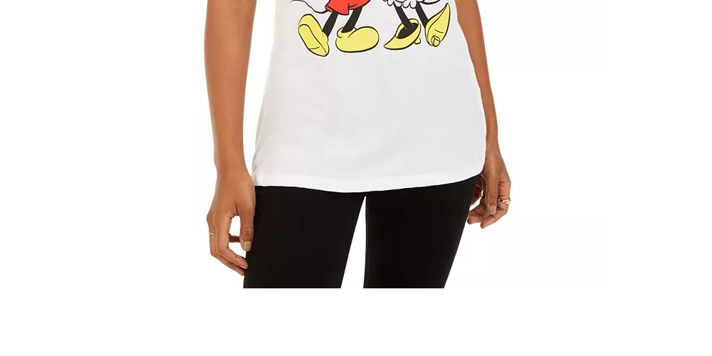 Disney Juniors' Mickey & Minnie Mouse Graphic-Print T-Shirt White Size Extra Large