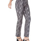 NYDJ Women's Marilyn Snake Print High Waist Button Fly Ankle Jeans Black Size 10