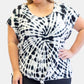 Nanette Lepore Women's Plus Tie Dyed T-Shirt Black Size 2X