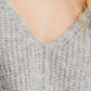 Free People Women's Long Sleeve V Neck Crop Top Top Grey Size Medium