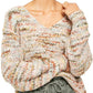 Free People Women's Highland V-Neck SweaterBeige White Size Large