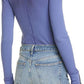 Free People Women's Dark Side Fitted Cotton Blend Top Purple Size X-Small