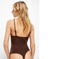 Free People Women's Cowl In The Club Bodysuit Brown Size Medium