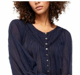 Free People Women's Cool Meadow Top Navy Size Medium