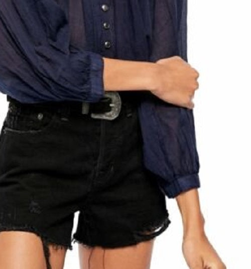 Free People Women's Cool Meadow Top Navy Size Medium