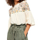Free People Women's Top Monday Morning Embroidered Mes Natural Size X-Small