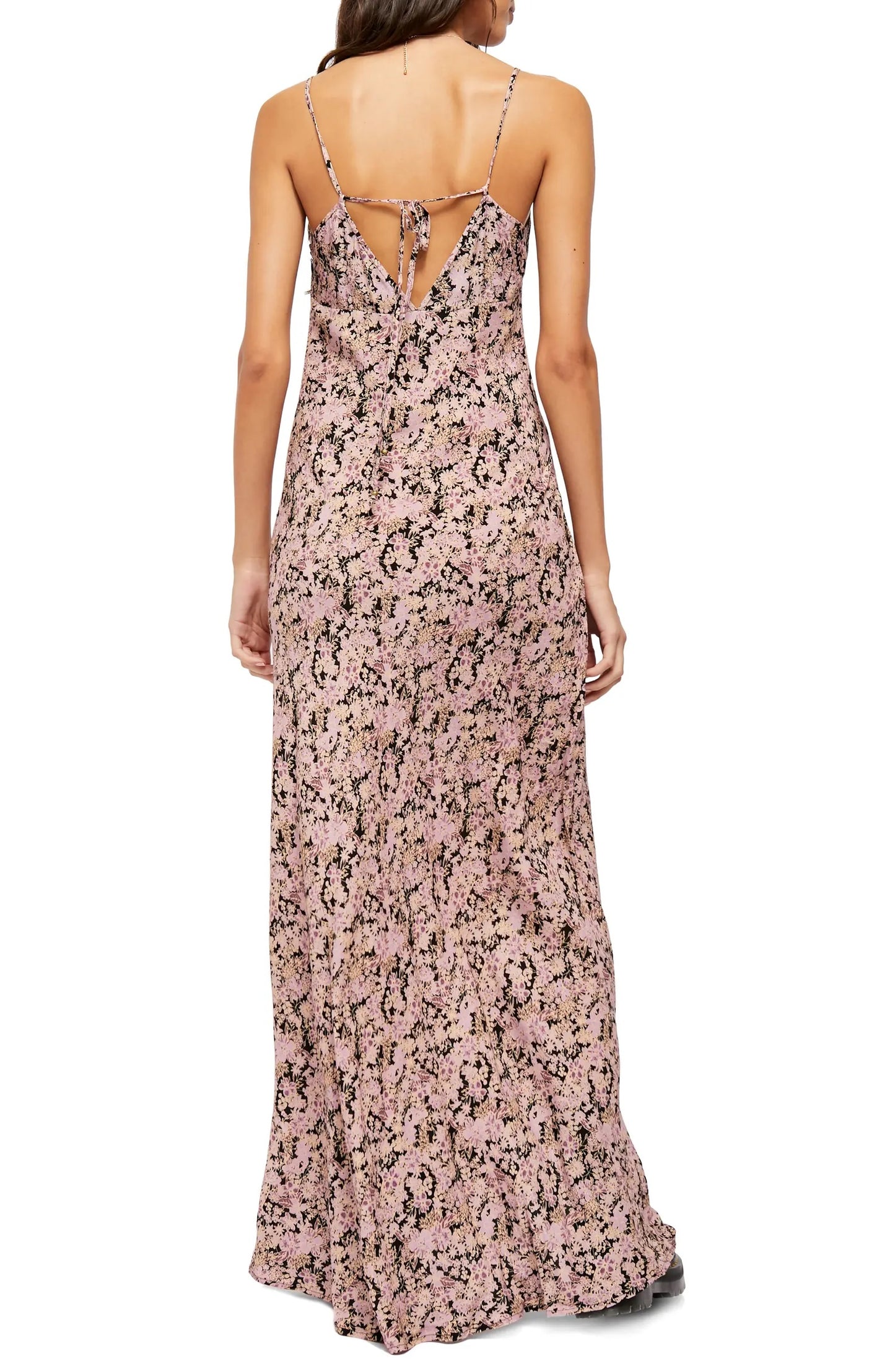 Free People Women's Bon Voyage Floral Print Sleeveless Dress Charcoal Size X-Small