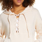 Free People Women's  Fp Movement Believe It Lace-Up Hoodie Pink Size Large