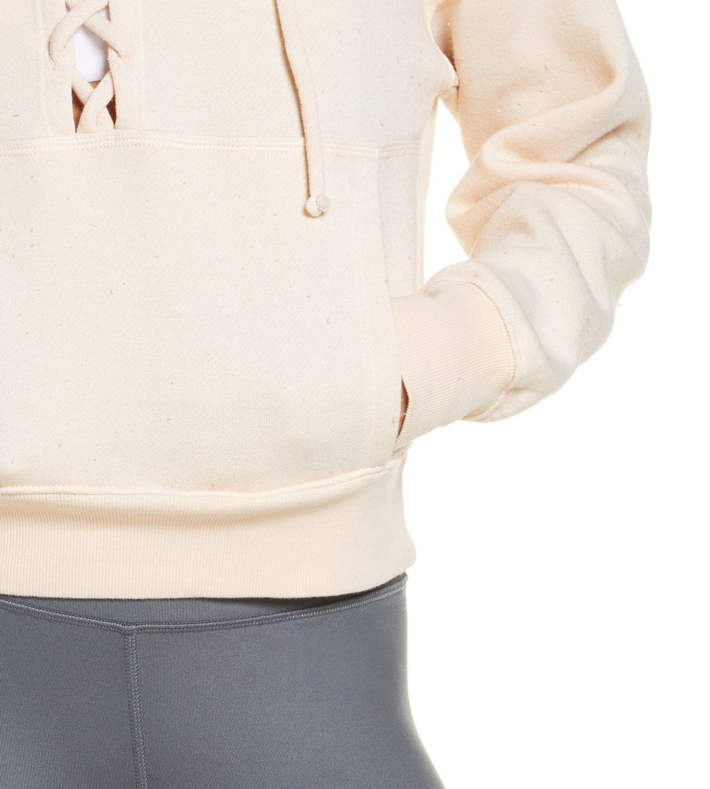 Free People Women's  Fp Movement Believe It Lace-Up Hoodie Pink Size Large