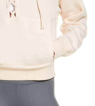 Free People Women's  Fp Movement Believe It Lace-Up Hoodie Pink Size Large