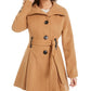 Madden Girl Juniors' Belted Skirted Coat Dark Brown Size XX-Large