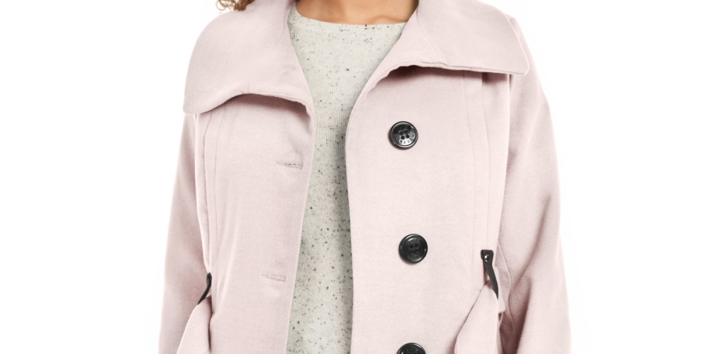 Madden Girl Junior's Belted Skirted Coat Pink Size Medium