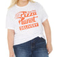 Love Tribe Women's Trendy Cotton Pizza Planet Graphic T-Shirt White Size 2X