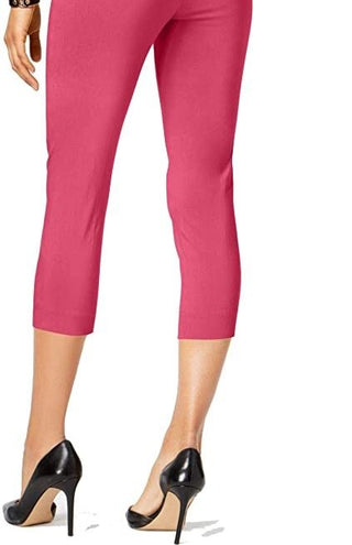 Alfani Women's Tummy Control Pull On Capri Pants Pink Size 14 Petite