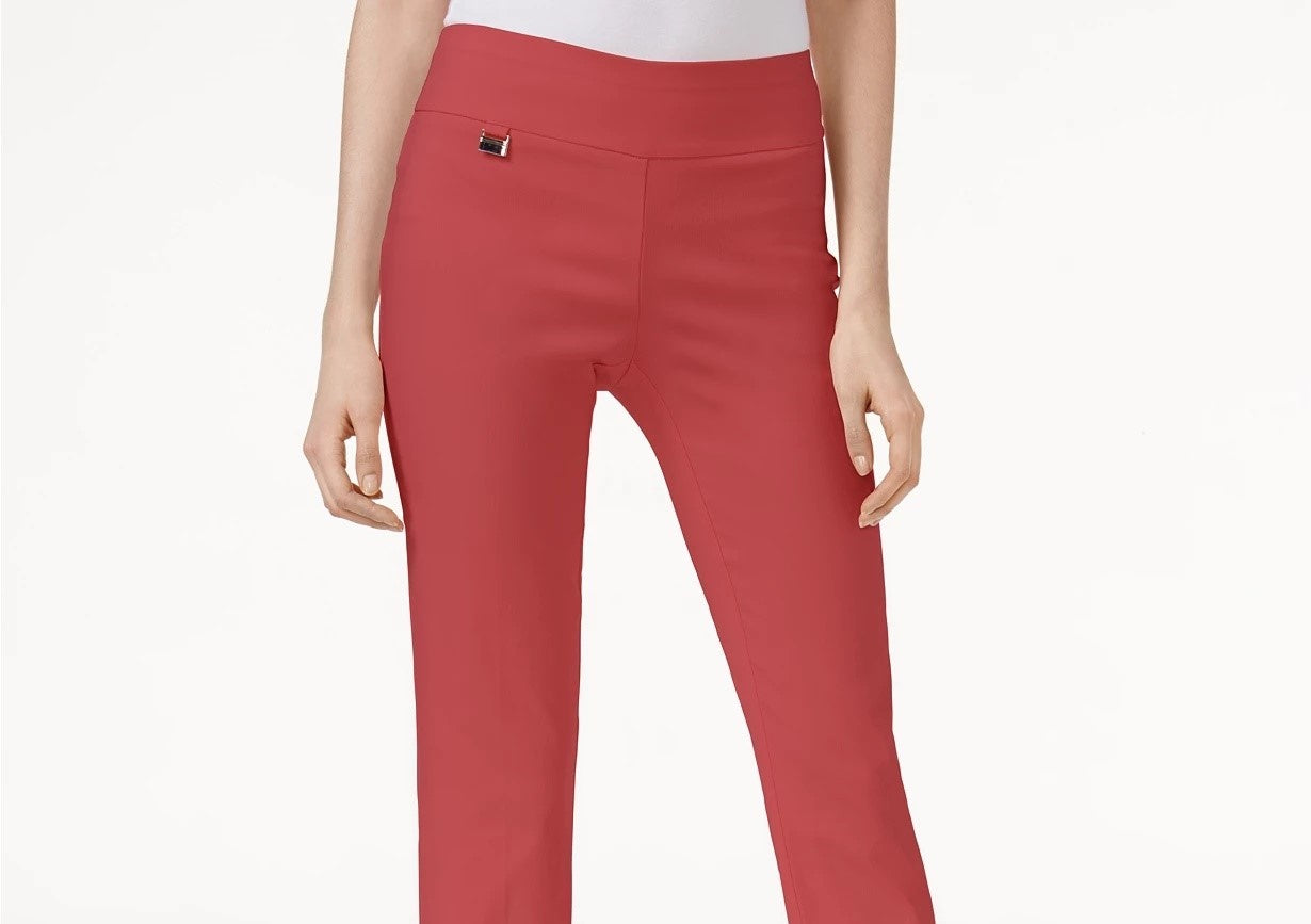 Alfani Women's Petite Tummy-Control Pull-On Capri Pants Pink Size 4 P