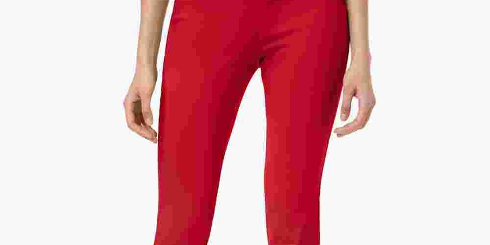 Alfani Women's Petite Tummy-Control Pull-On Skinny Pants Red Size 2 P