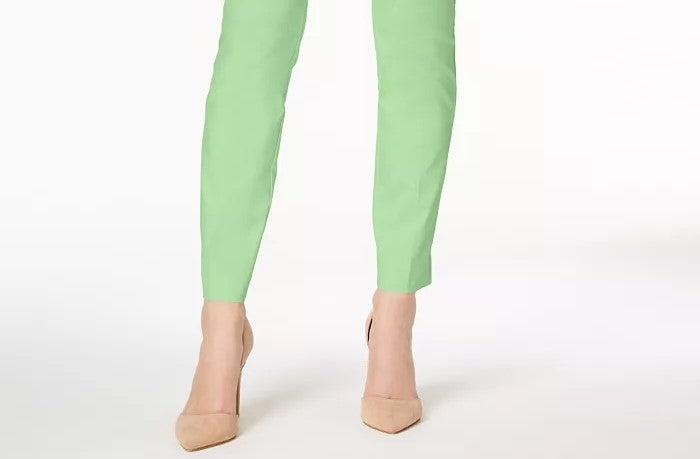 Alfani Women's Tummy Control Pull On Skinny Pants  Short Green Size 6 Petite