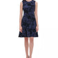 Tommy Hilfiger Women's Petite Flocked Velvet Fit & Flare Dress Black Size 2 P