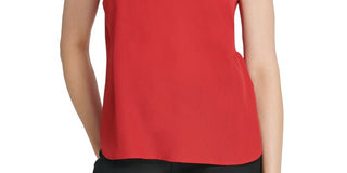 DKNY Women's Flutter Cap Sleeve Top Red Size Medium