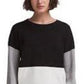DKNY Women's Colorblocked Sweater Dark Gray Size Large