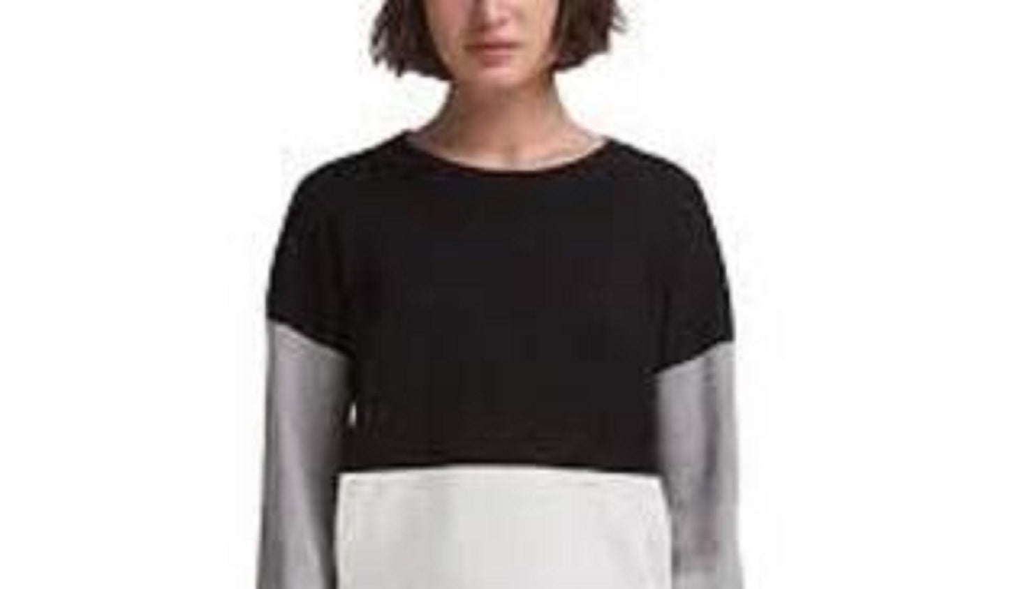 DKNY Women's Colorblocked Sweater Dark Gray Size Large