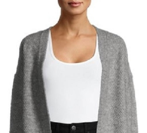 Pink Rose Juniors' Open Cardigan Sweater Gray Size Medium