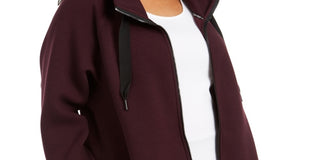 Calvin Klein Women's Performance Plus Size Hooded Warm-Up Jacket Red Size 1X