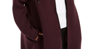 Calvin Klein Women's Performance Plus Size Hooded Warm-Up Jacket Red Size 1X