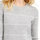 Michael Kors Women's Tinsel Striped Sweater Pearl Heather Gray Size Petite Large