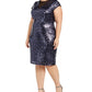 Teeze Me Women's Trendy Plus Sequin Dress Navy Size 20