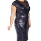 Teeze Me Women's Trendy Plus Sequin Dress Blue Size 24