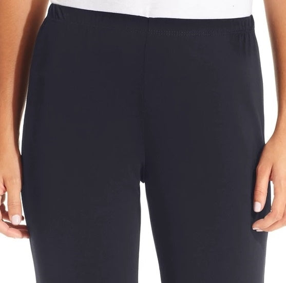 NY Collection Women's Pull-On Straight-Leg Pants Navy Size Petite Medium