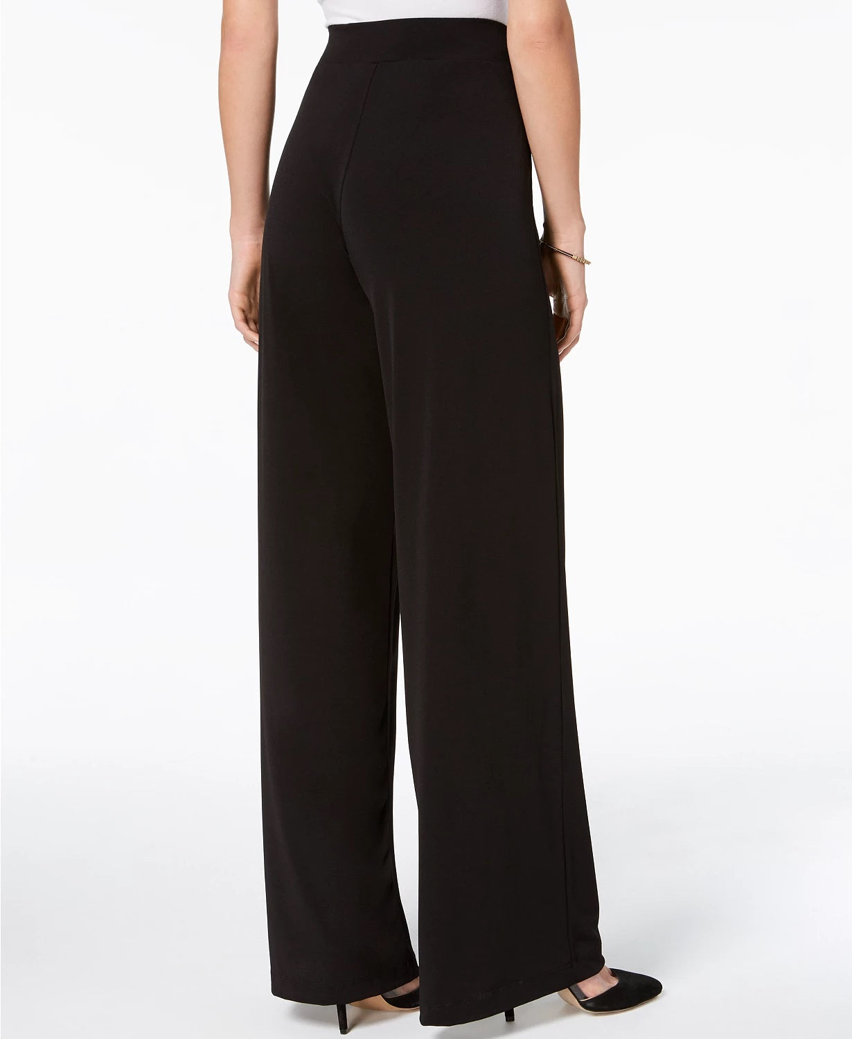 NY Women's Collection Petite Wide-Leg Palazzo Black Size Petite Small