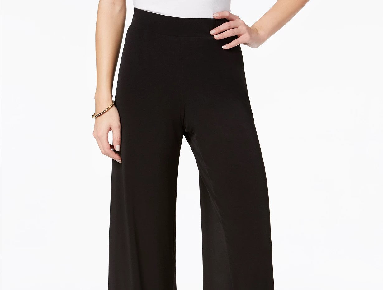 NY Women's Collection Petite Wide-Leg Palazzo Black Size Petite Small