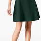 Monteau Women's Scalloped Neck Fit & Flare Dress Green Size Petite X-Large