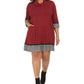 Robbie Bee Women's Plus Cowl Neck Sweater Dress Red Size 1X