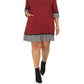 Robbie Bee Women's Plus Cowl Neck Sweater Dress Red Size 1X