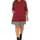 Robbie Bee Women's Plus Size Cowl-Neck Sweater Dress Red Size 3X