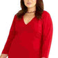 Rachel Roy Women's Plus Elle Ruffle Hem Bright Red Size 16W