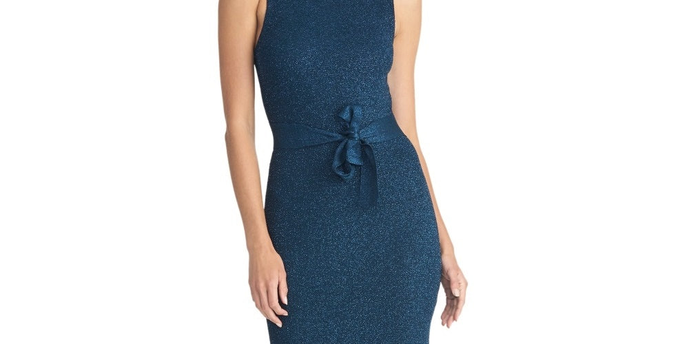 Rachel Roy Women's Kiki Metallic Sweater Dress Blue Size XX-Large