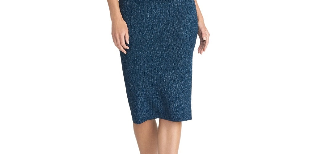 Rachel Roy Women's Kiki Metallic Sweater Dress Blue Size XX-Large